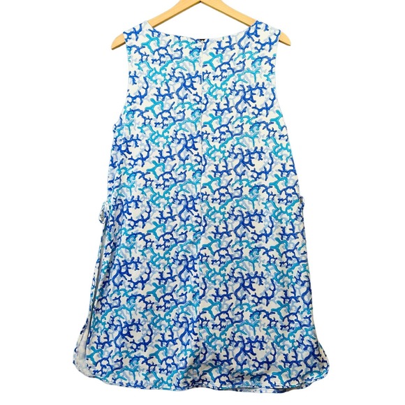 Blue and White Sleeveless Dress - Picture 9 of 12